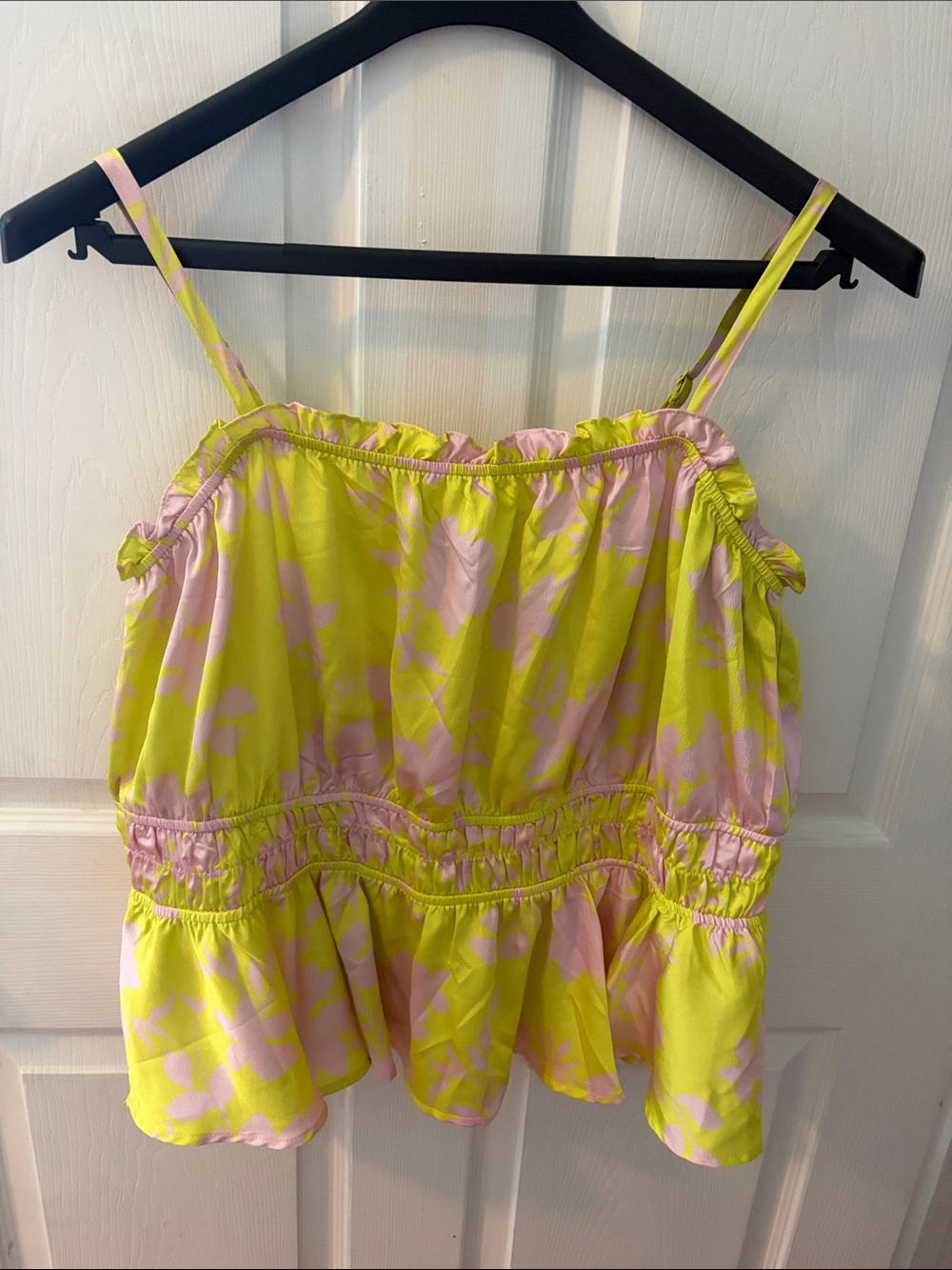 torrid Yellow & Pink Floral Ruffle Tank Top